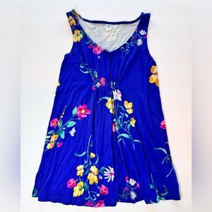 Old Navy Maternity Blue Floral Tank Top Size Medium